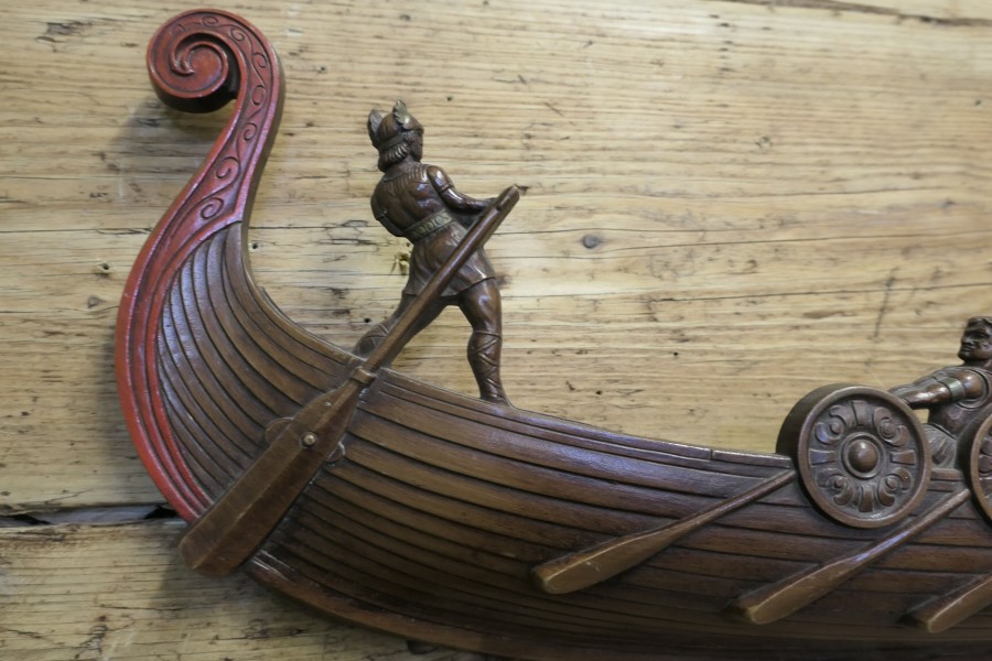 Mid Century Vintage Syroco Viking Ship Wall Art - Image 4