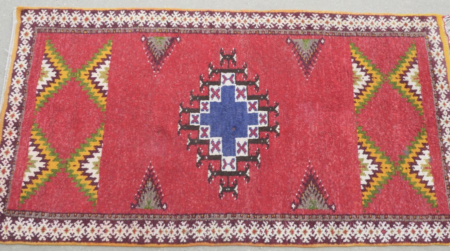 One of a Kind Vintage Retro Cubist Rug - Image 3