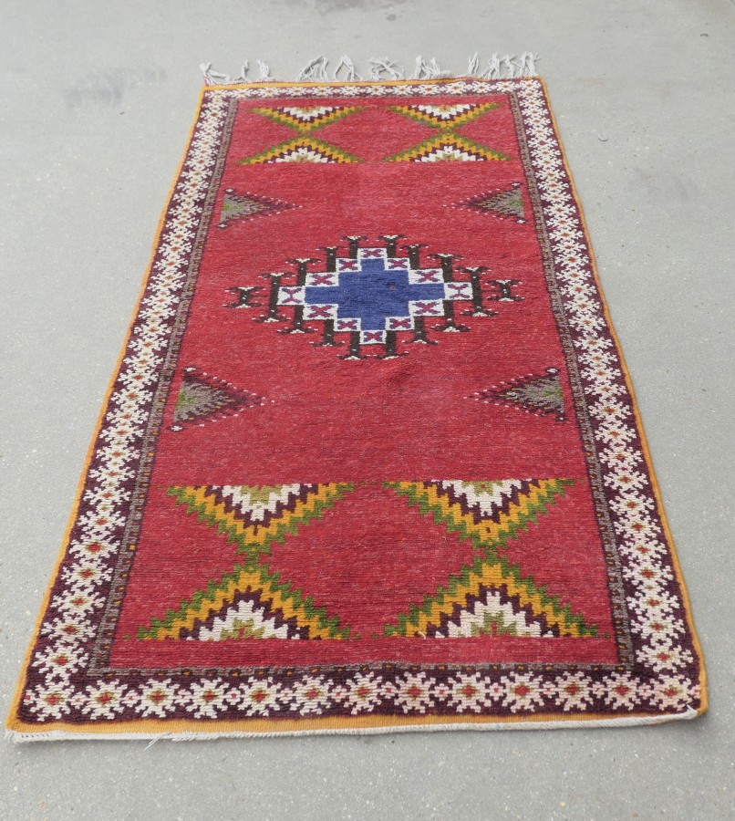 One of a Kind Vintage Retro Cubist Rug - Image 5