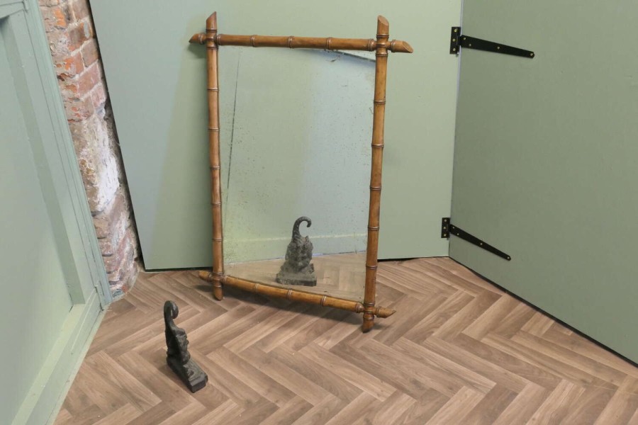 Original French Bamboo Wall Mirror