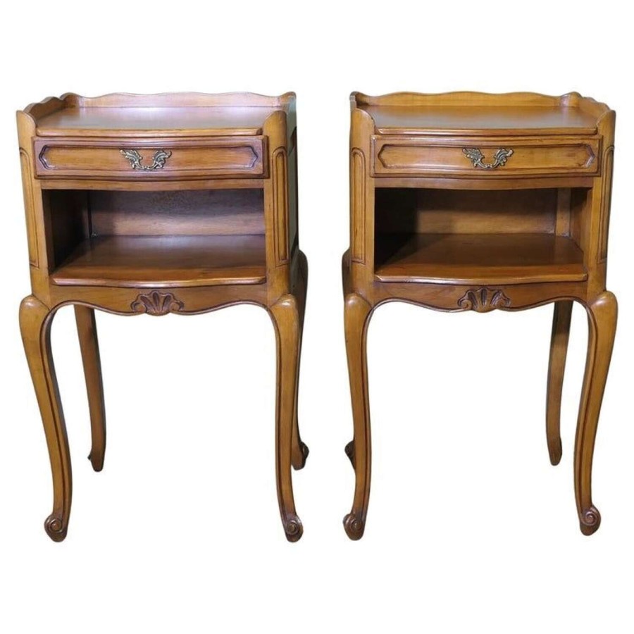 Pair of French Cherry Bedside Cabinets