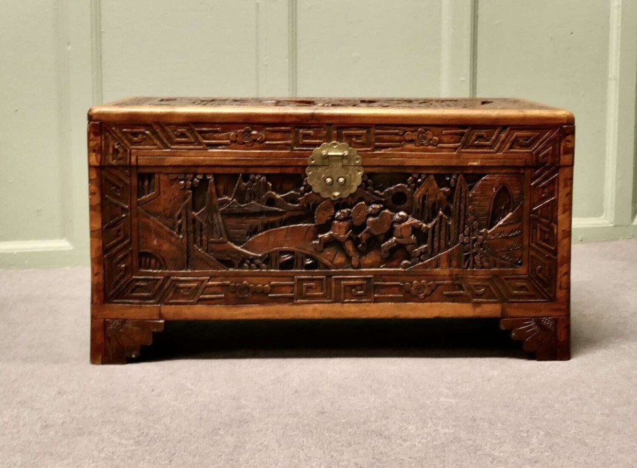 Petite Carved Camphor Wood Chest This Beautiful Little Carved Chest is made from Camphor W