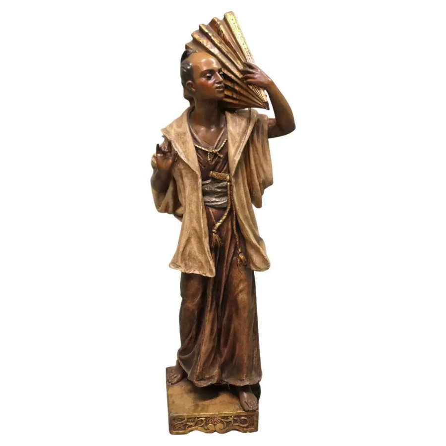 Plaster Sculpture of a Samurai Warrior