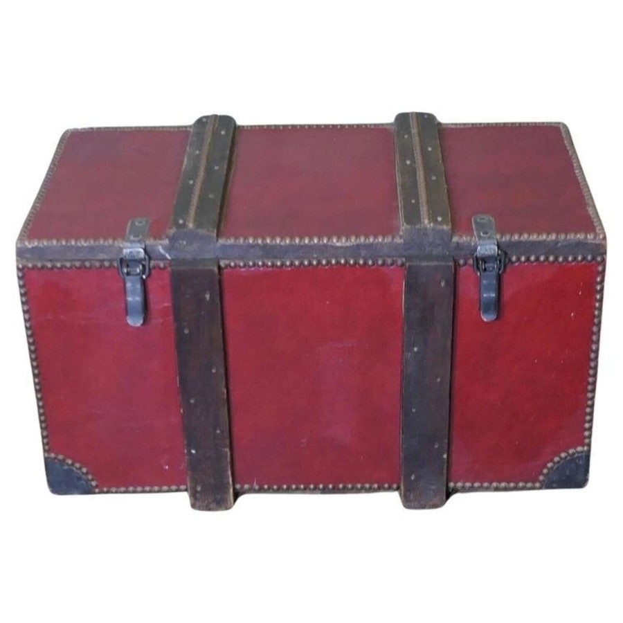 Purpose Made Leather Travel Trunk Strong Box