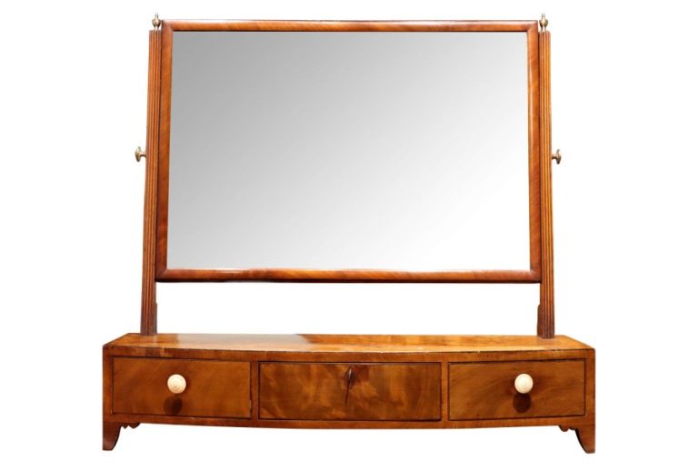 Regency Mahogany Dressing Table Mirror with Three Drawers, Circa 1820