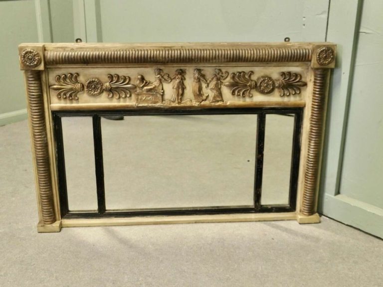 Regency Triple Plate Sculptured Mirror or Over Mantle