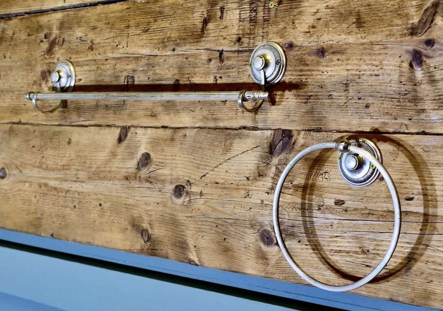 Silver Plated Towel Rail and Towel Ring