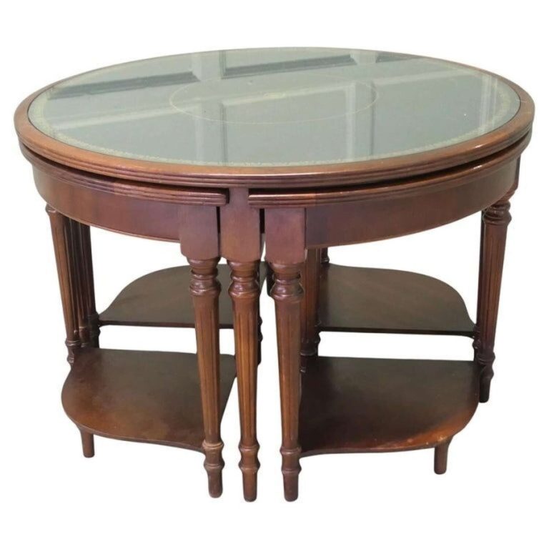 Unusual Circular Nest of Library Tables This is a very unusual set of tables