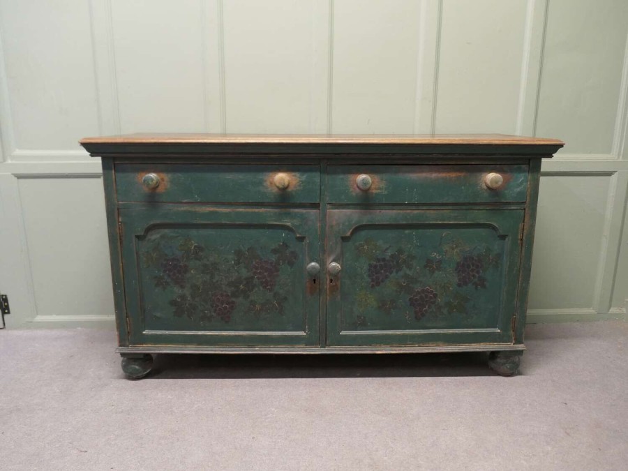 Victorian Original Painted Dresser Base, Kitchen Cupboard, Sideboard