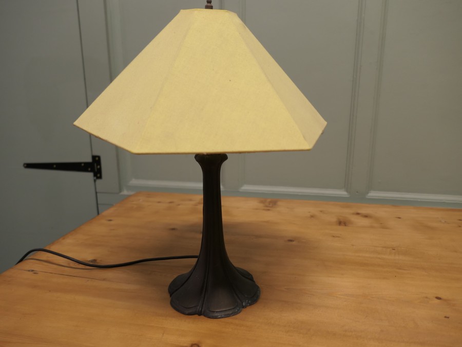 Vintage Art Nouveau Spelter Table Lamp - Image 7
