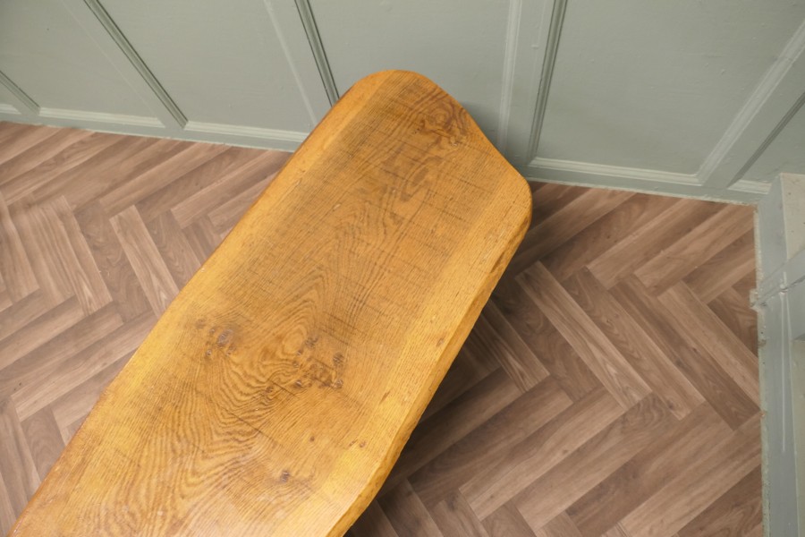 Vintage Hand Carved Live Edge Solid Plank Elm Coffee Table - Image 6