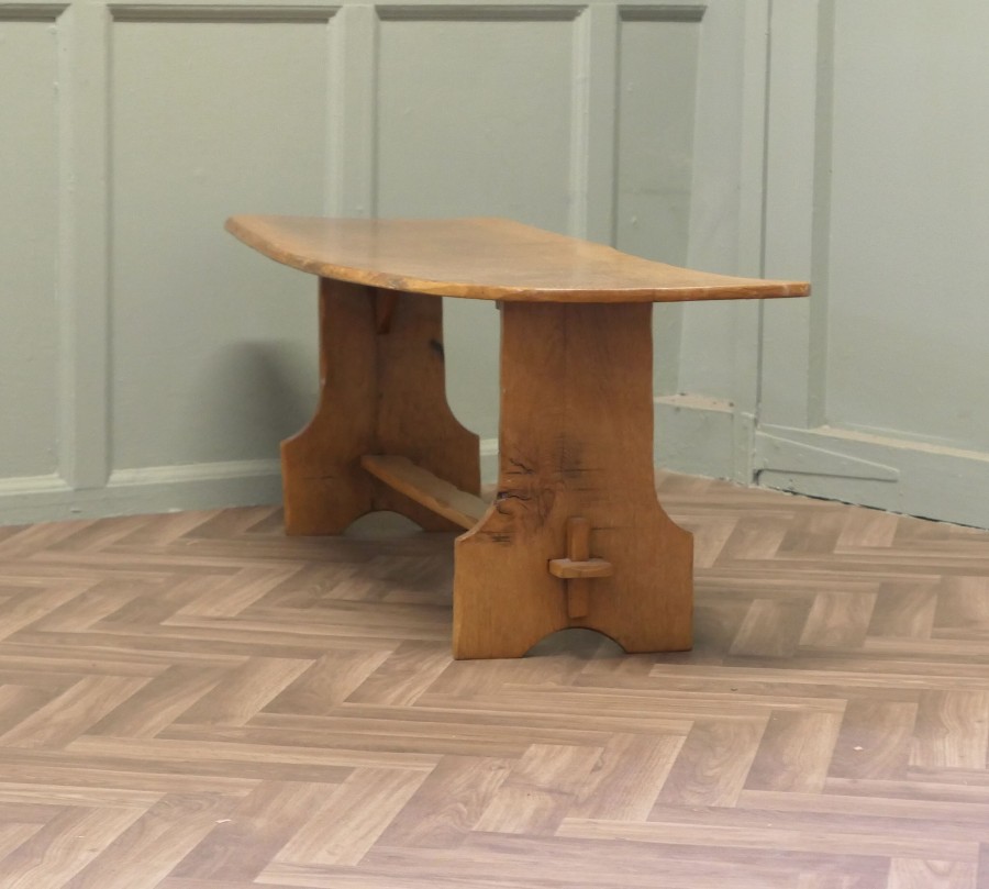 Vintage Hand Carved Live Edge Solid Plank Elm Coffee Table - Image 8