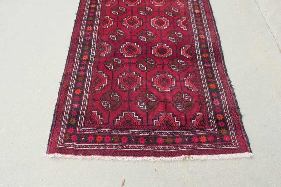 Vintage Traditional Pattern Wool Carpet Rug - Image 3
