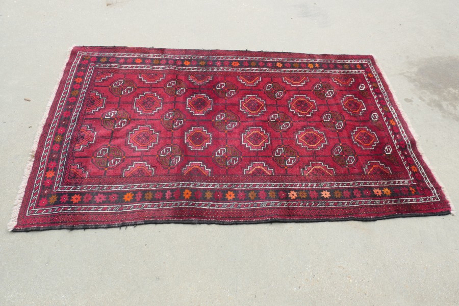 Vintage Traditional Pattern Wool Carpet Rug - Image 9