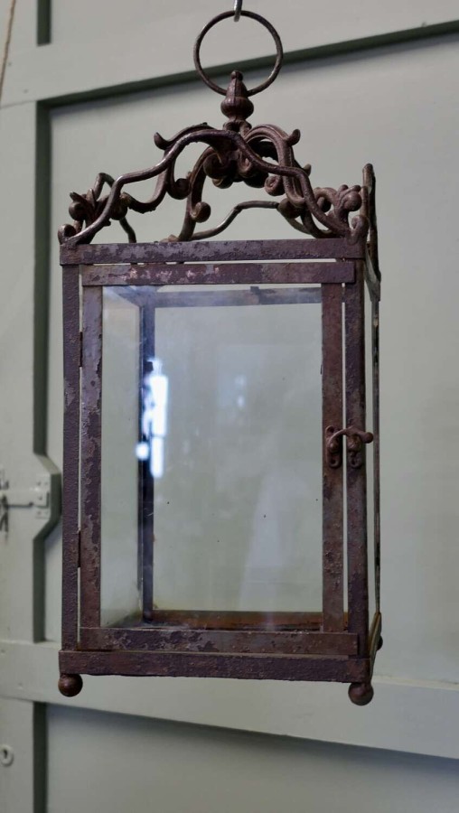 Wrought Iron French Arts and Crafts Hall Lantern