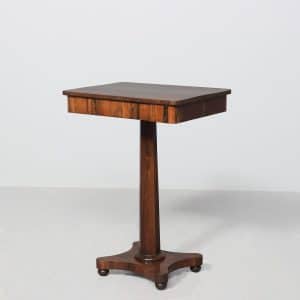 Regency period neat-sized, rosewood pedestal occasional table