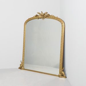 Elegant early Victorian arch-top overmantel mirror with original mirror plate Overmantle Mirror Antique Mirrors Elegant early Victorian arch-top overmantel mirror with original mirror plate