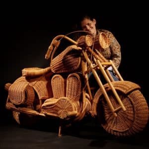 Life Size Rattan, Wicker And Bamboo Harley Davidson, Design Attributed To Tom Dixon B.1959 Circa 1980-90