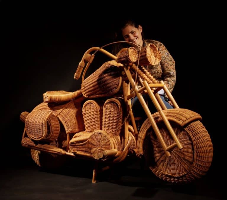 Life Size Rattan, Wicker And Bamboo Harley Davidson, Design Attributed To Tom Dixon B.1959 Circa 1980-90