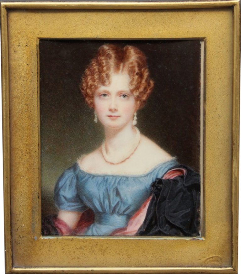 William John Newton (1785 – 1869) Portrait miniature of Mrs. Jenkind