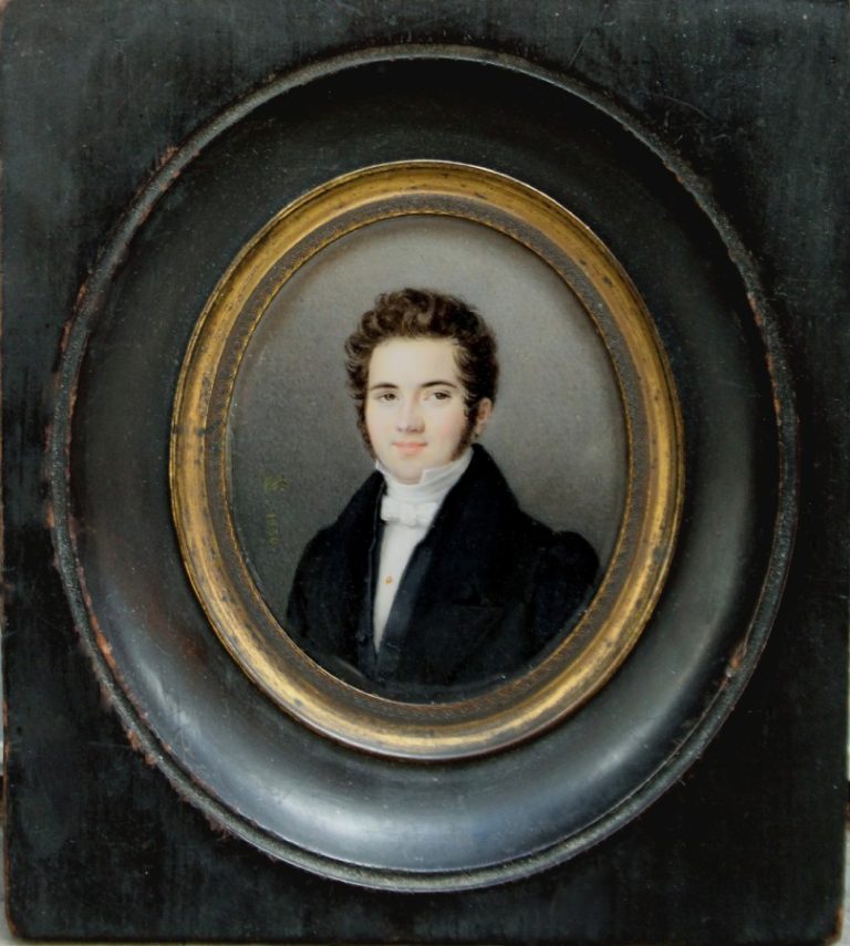 Monogrammist J.L. in 1830 Portrait miniature of a young gentleman