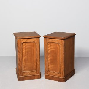 Pair of Victorian Satin Birch Bedside Pedestal Cabinets bedside cabinets Antique Cabinets Pair of Victorian Satin Birch Bedside Pedestal Cabinets
