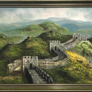 The Great Wall of China Large Antique Oil Painting