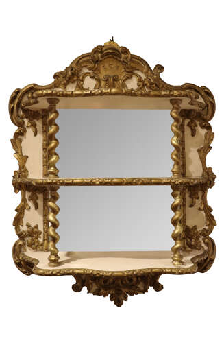 French Rococo Revival Painted & Gilt Wall Étagère, c.1920 - Image 3