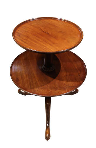 Georgian Mahogany Two-Tier Tripod Etagere, circa 1780 - Image 3