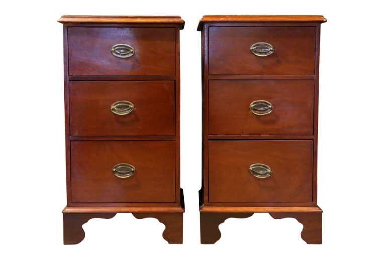 Pair of Victorian Mahogany Three Drawer Bedside Chests (Adapted) c.1880