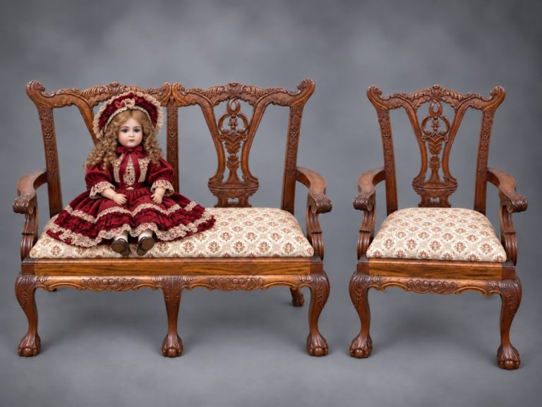 Antique-Style Children’s Sofa & Chair Set