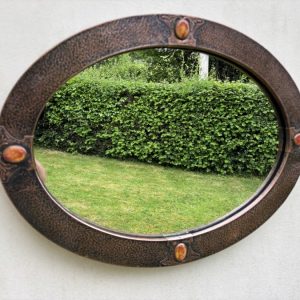 Arts & Crafts Oval Copper Wall Mirror Arts & Crafts Antique Mirrors Arts & Crafts Oval Copper Wall Mirror