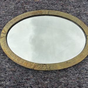 Arts & Crafts Brass Oval Wall Mirror