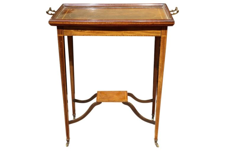 Edwardian Inlaid Mahogany Tray Top Occasional Table, circa 1905