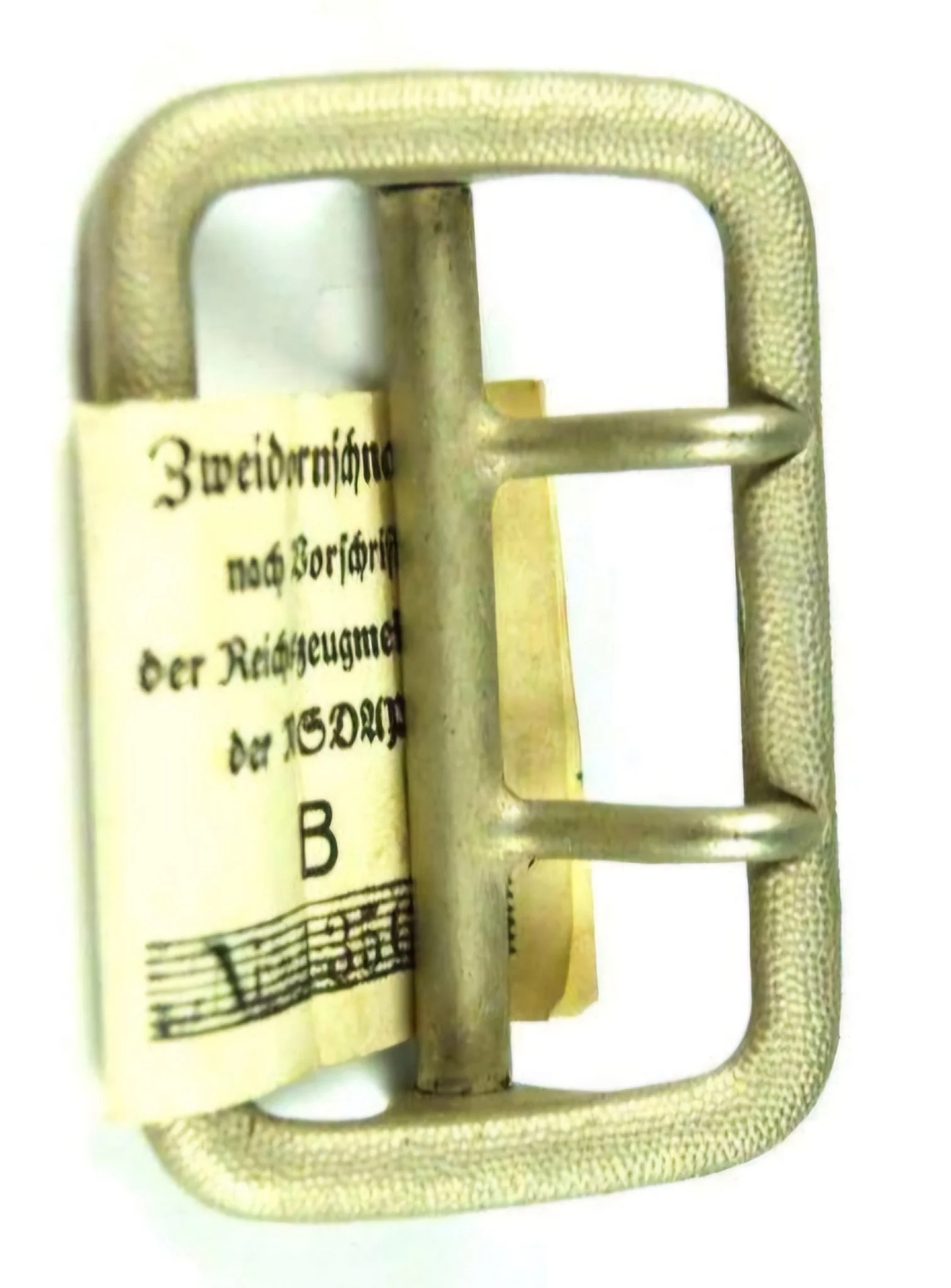 WW2 German “Mint Unissued” NSDAP Zweidornschnalle Belt Buckle with Original RZM Paper Tag German ww2 Military & War Antiques 3 WW2 German "Mint Unissued" NSDAP Zweidornschnalle Belt Buckle with Original RZM Paper Tag - Image 3