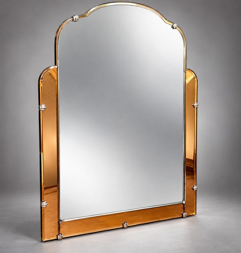 Art Deco Peach Glass Mirror