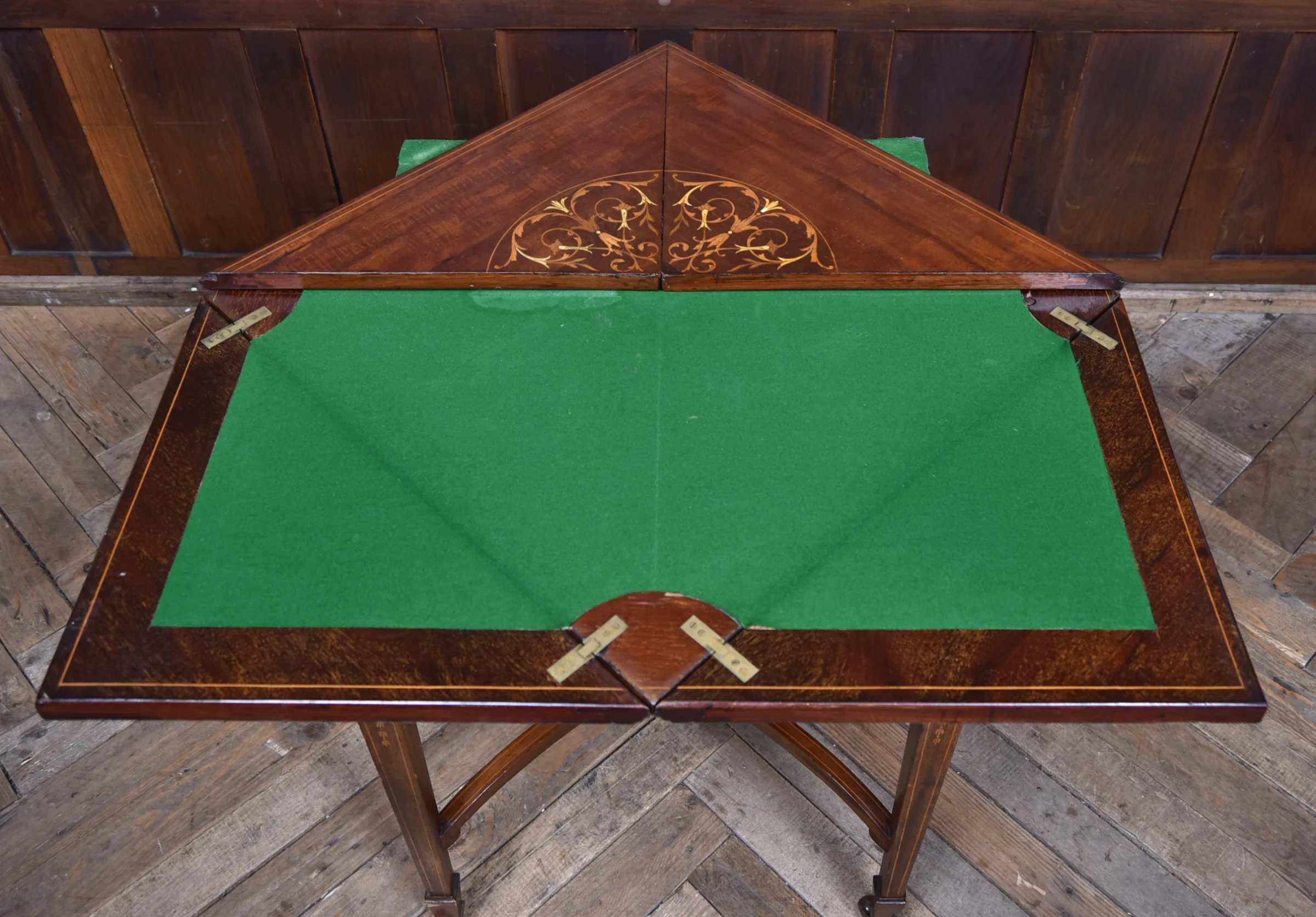 Edwardian Mahogany Envelope Card Table SAI4317 Antique Tables 11 Edwardian Mahogany Envelope Card Table SAI4317 - Image 11