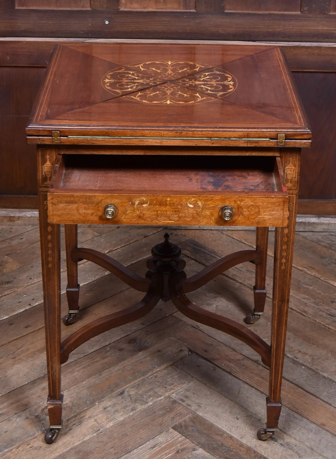 Edwardian Mahogany Envelope Card Table SAI4317 Antique Tables 12 Edwardian Mahogany Envelope Card Table SAI4317 - Image 12