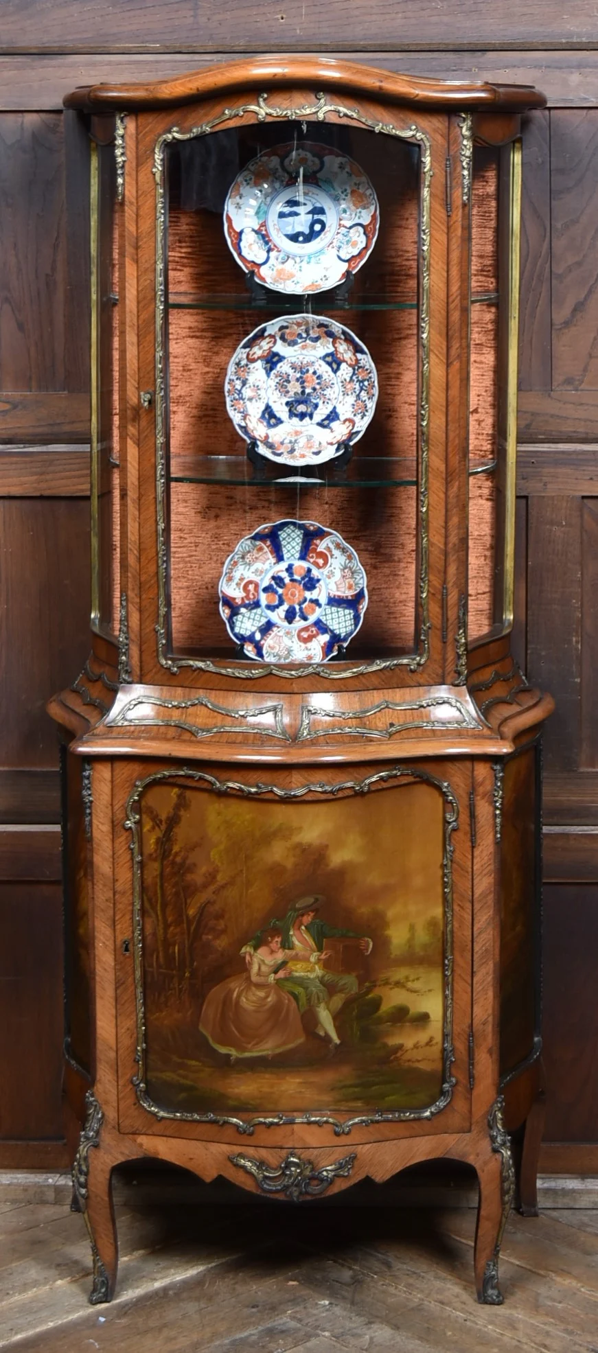 French Walnut Vitrine Cabinet SAI4319 Antique Cabinets French Walnut Vitrine Cabinet SAI4319