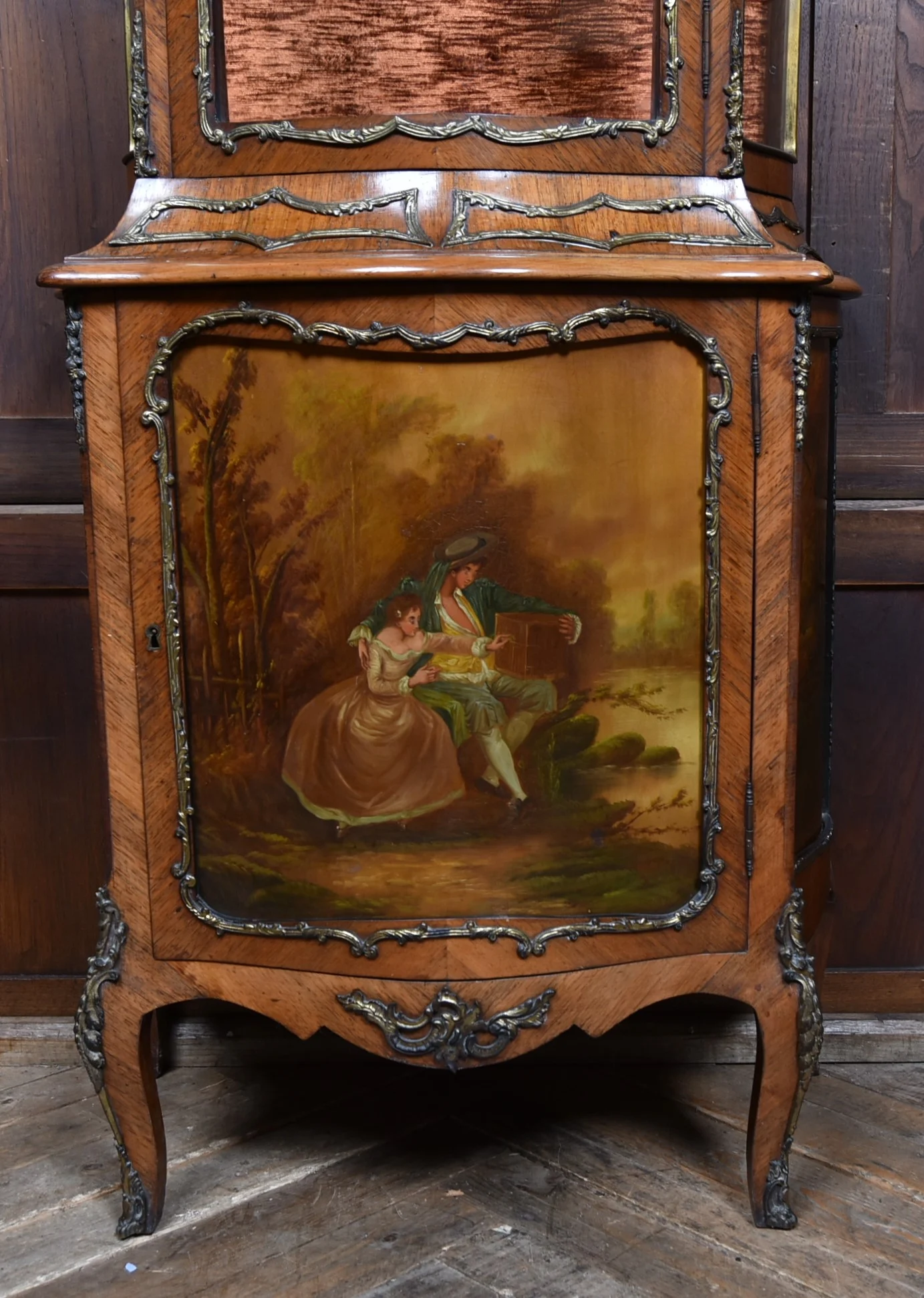 French Walnut Vitrine Cabinet SAI4319 Antique Cabinets 3 French Walnut Vitrine Cabinet SAI4319 - Image 3