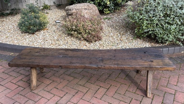 Large 19th Century Oak Pig Bench