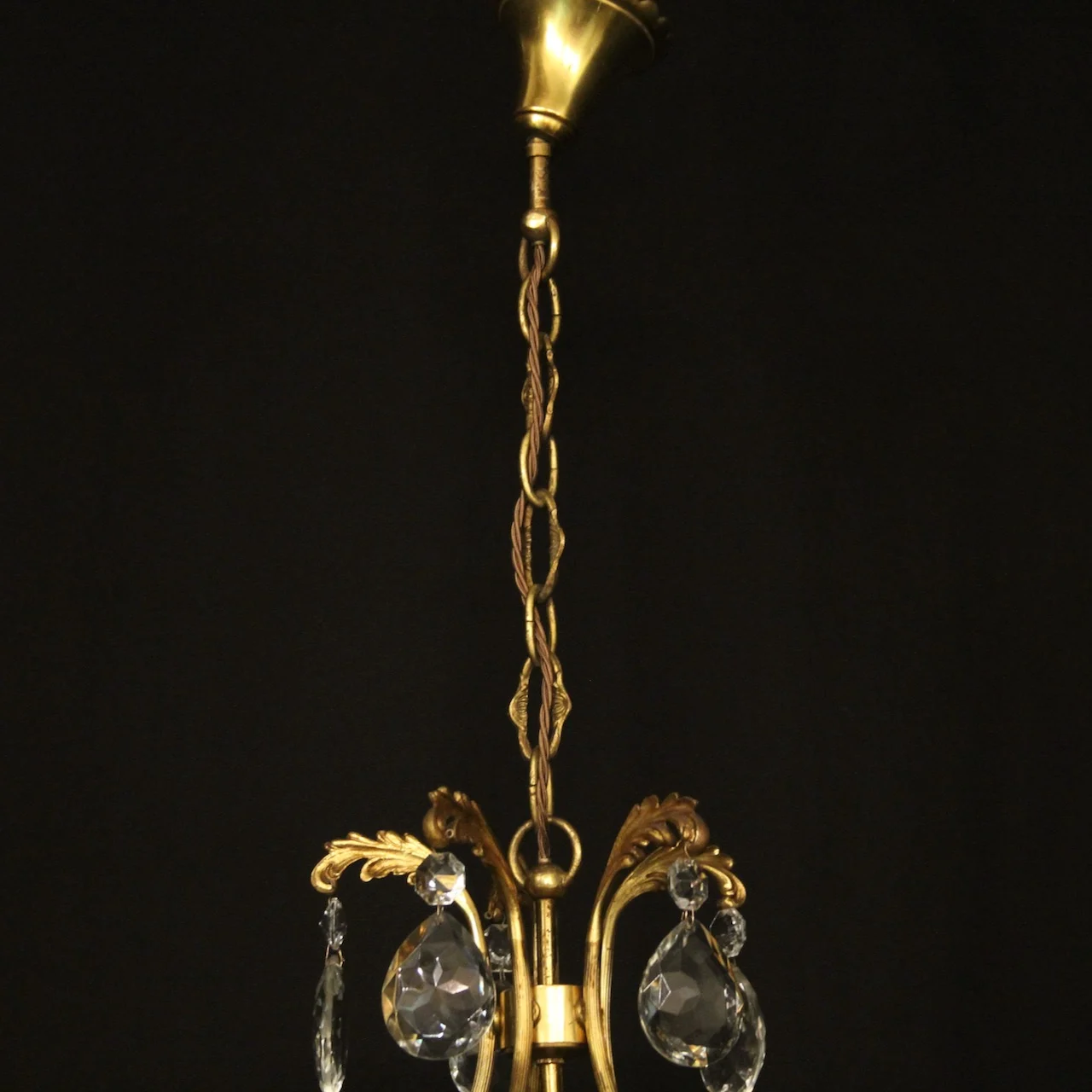 French Gilded 9 Light Antique Chandelier Antique Lighting 9 French Gilded 9 Light Antique Chandelier - Image 9