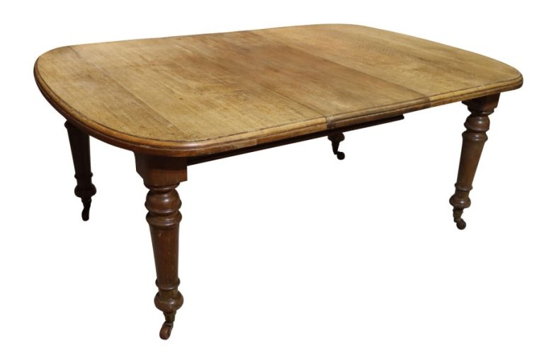 Victorian Oak D-End Extending Dining Table with Single Leaf, Circa 1870