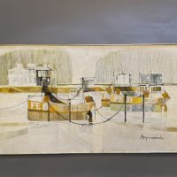 Oil On Board “Folkestone Harbour”, Signed , Retailed Liberty &amp; Co