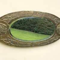 Arts and Crafts Glasgow School Brass Mirror
