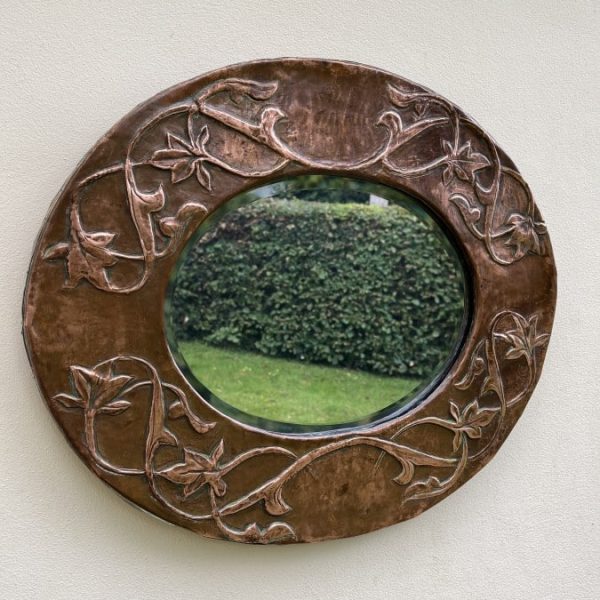 Arts &#038; Crafts Copper Wall Mirror c1910