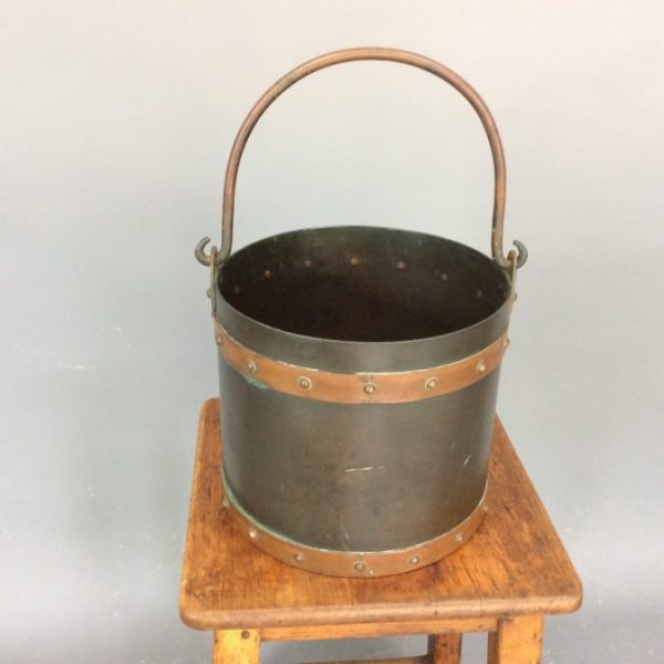 Arts &amp; Crafts Heavy Copper Riveted Bucket