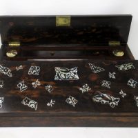 Antique Coromandel Mother of Pearl Victorian Writing Slope Box