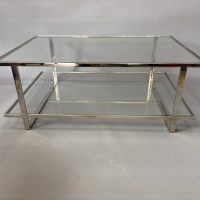 Mid Century Chrome &amp; Glass Coffee Table