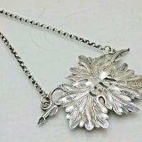 Antique 1853 Sterling Solid Silver GIN Vine Leaf Wine Label Ticket